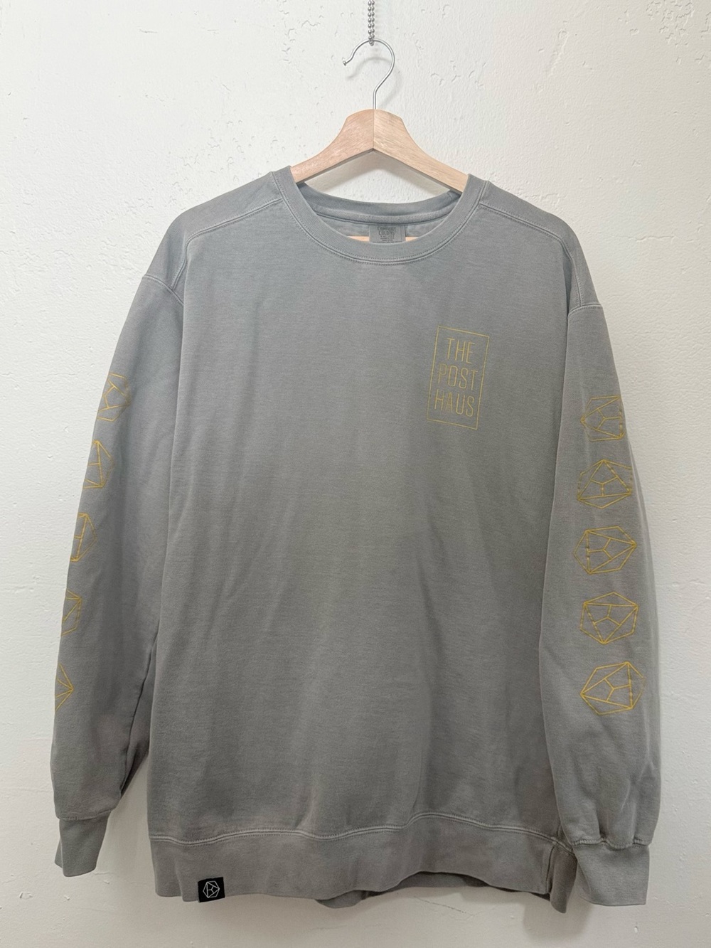 Gray Comfort Colors Crewneck Sweatshirt with Yellow Graphics